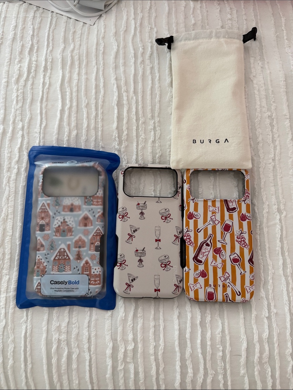 Burga and Casely Bold Mixed Phone Case Bundle in Cream, Yellow, Blue